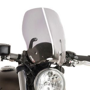 Pare-brise compatible avec Triumph Bonneville Bobber 17-24 fumé clair Puig NG Touring