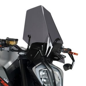 Pare-brise compatible avec KTM 890 Duke / R 20-23 fumé foncé Puig NG Sport