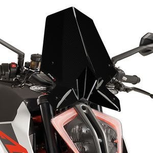 Nakedbike-Scheibe passend für KTM 1290 Super Duke R 17-19 Carbon look Windschild Puig New Generation Touring 9692C