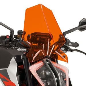 Nakedbike-Scheibe passend für KTM 1290 Super Duke R 17-19 Orange Windschild Puig New Generation Touring 9692T
