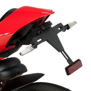 Kennzeichenhalter Nummernschildhalter mit LED passend für Ducati PANIGALE V4/S/SPECIALE 18-22 schwarz Puig 9751N