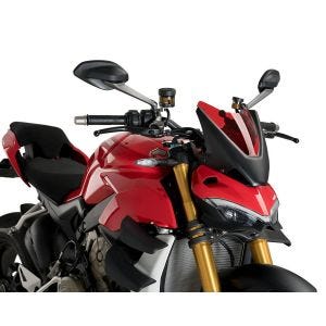 Nakedbike-Scheibe passend für Ducati Streetfighter V4 / S 20-24 rot Windschild Puig New Generation Sport 20467R