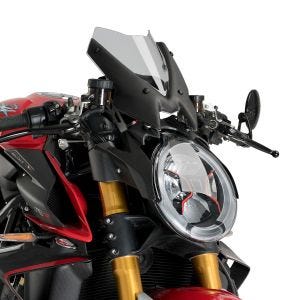 Pare-brise compatible avec MV Agusta Brutale 1100 RR 20- Puig 20680H New Generation Sport Bulle gris fumé