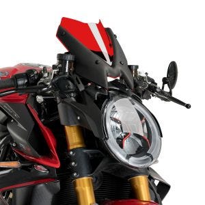 Pare-brise compatible avec MV Agusta Brutale 1100 RR 20- Puig 20680N New Generation Sport Bulle rouge