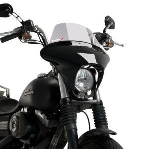 Lenkerverkleidung Batwing mit Windschutzscheibe passend für Harley Davidson Dyna Street Bob (FXDB) 06-17 Windschild rauchgrau Puig SML Touring 21050H