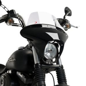 Lenkerverkleidung Batwing mit Windschutzscheibe passend für Harley Davidson Dyna Street Bob (FXDB) 06-17 Windschild transparent Puig SML Touring 21050W