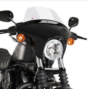 Lenkerverkleidung Batwing mit Windschutzscheibe passend für Harley Davidson Sportster 883 Iron (XL883N) 09-20 Windschild transparent Puig SML Touring 21054W