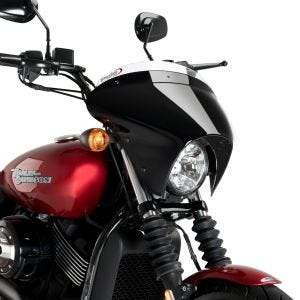 Carénage de guidon Batwing avec Pare-Brise compatible avec Harley Davidson Street 750 17-20 Puig SML transparent Sport 21057W