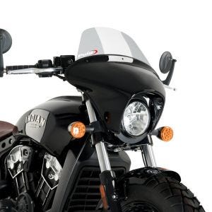 Carénage de guidon Batwing avec Pare-Brise compatible avec Indian Scout Bobber 18-23 Puig SML fumé clair Touring 21074H