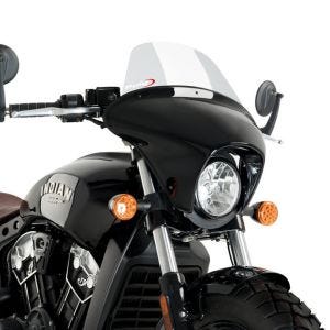 Carénage de guidon Batwing avec Pare-Brise compatible avec Indian Scout Bobber 18-23 Puig SML transparent Touring 21074W