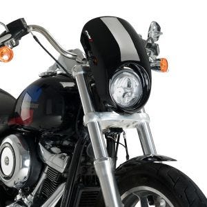 Demi-carénage compatible avec Harley Davidson Softail Low Rider 18-20 Puig Anarchy 21082N Semifaring avec pare-brise noir