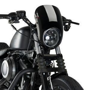 Verkleidungsscheibe passend für Harley Davidson Sportster 883 Iron 09-20 Puig Anarchy 21083N Halbverkleidung mit Windschild schwarz