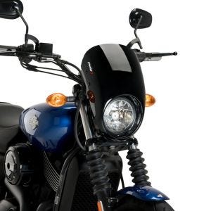 Demi-carénage compatible avec Harley Davidson Street 750 17-20 Puig Anarchy 21085N Semifaring avec pare-brise noir
