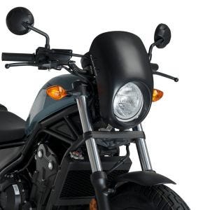 Demi-carénage compatible avec Honda Rebel 500 CMX 17-19 Puig Anarchy 21086N Semifaring avec pare-brise noir