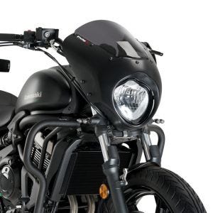 Verkleidungsscheibe passend für Kawasaki Vulcan S 15-24 Puig Dark Night 21108F Halbverkleidung mit Windschild matt schwarz dunkel getönt