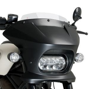 Verkleidungsscheibe Fury Sport Puig passend für Harley Davidson Sportster S 21-24 Halbverkleidung mit Windschild schwarz matt klar 21587W