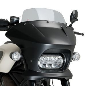 Verkleidungsscheibe Fury Touring Puig passend für Harley Davidson Sportster S 21-24 Halbverkleidung mit Windschild schwarz matt getönt 21588H