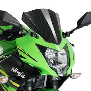 Pare-brise racing Z compatible avec Kawasaki Ninja 125 19-22 Puig 3539C Bulle look carbone
