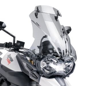 Bulle Touring + visière compatible avec Triumph Tiger 1050 07-13 fumé claire Puig