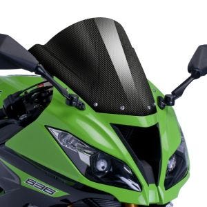 Racingscheibe Z passend für Kawasaki ZX-6R 636 13-16 Carbon look Verkleidungsscheibe Puig 6482C