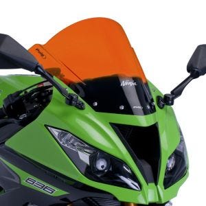 Racingscheibe Z passend für Kawasaki ZX-6R 09-17 Orange Verkleidungsscheibe Puig 6482T