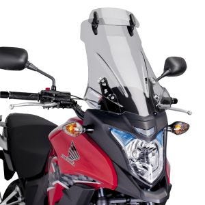 Bulle Touring + visière compatible avec Honda CB 500 X 13-15 fumé claire Puig