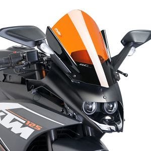Racingscheibe Z passend für KTM RC 390 / 125 14-21 Orange Verkleidungsscheibe Puig 7004T