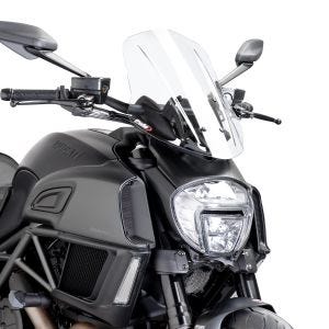 Pare-brise compatible avec Ducati Diavel 14 -18 Puig 7570W New Generation Touring clair