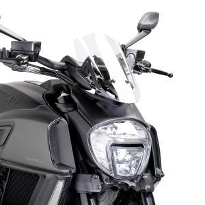 Pare-brise compatible avec Ducati Diavel 14-18 Puig 7592W New Generation Sport claire