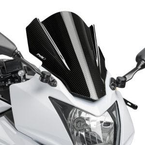 Racingscheibe Z passend für Kawasaki Ninja 250 SL 15-16 Carbon look Verkleidungsscheibe Puig 7630C