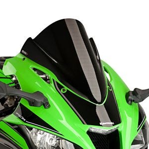 Racingscheibe Z passend für Kawasaki ZX-10R / ZX-10RR 16-24 Carbon look Verkleidungsscheibe Puig 8912C