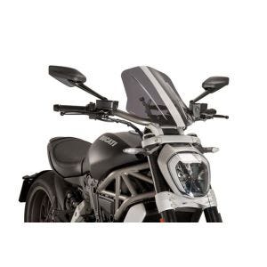 Nakedbike-Scheibe passend für Ducati X Diavel/S 16-18 Puig 8922H New Generation Touring rauchgrau