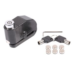 Bremsscheibenschloss Alarm 120dB BS-Motoparts Diebstahlschutz Motorrad schwarz DPLB
