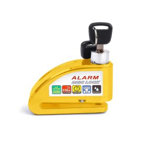 Bremsscheibenschloss Alarm 110dB Tourtecs Diebstahlschutz Motorrad gelb_1