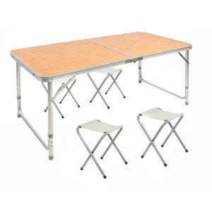 Campingtisch + 4 Hocker Aluminium klappbar Vanit M51 Klapptischmöbel-Set höhenverstellbar Outdoor NEW
