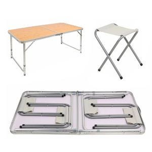 Campingtisch + 4 Hocker Aluminium klappbar Vanit M51 Klapptischmöbel-Set höhenverstellbar Outdoor DPL1 NEW