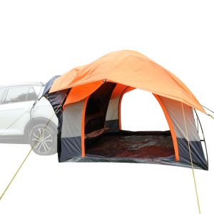 Heckzelt Auto 1-2 Personen Vanit Vorzelt Zelt Auto Kuppelzelt freistehend ME64 orange