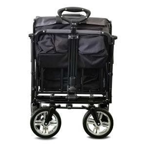 Chariot à bras avec toit pliable Divit chariot de transport chariot de jardin pliable acier ME70 noir DPL4