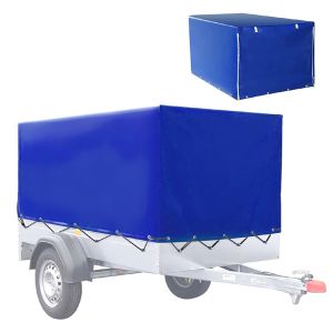 Anhängerplane mit Gummigurt 210 x 114 x 88cm Vanit Hochplane wasserfest 610 g / m² ME98 blau