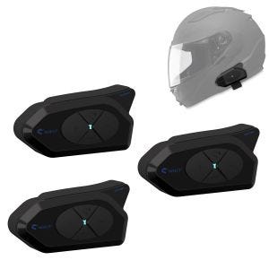 Set 3x Intercom moto Tourtecs GoCom4 système de communication Bluetooth avec oreillette IP65l