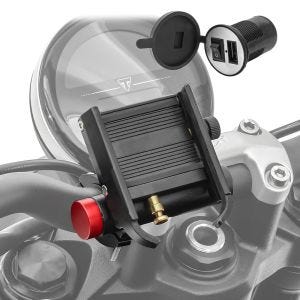 Support téléphone moto Tourtecs SH2 Support smartphone avec powerbank + Prise USB moto 12V Lumitecs US3