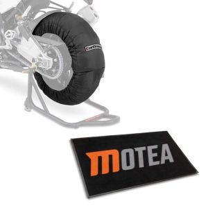 Set Werkstattmatte für Aprilia RS 660 / RSV Mille mit Reifenwärmer 60-80°C Tourtecs_1
