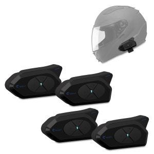 4x Intercom moto Tourtecs GoCom4 système de communication Bluetooth avec oreillette IP65l