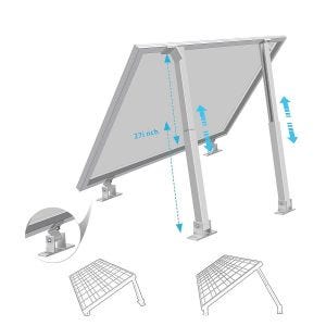 Support de module solaire réglable jusqu'à 60 degrés SH1 Support panneau solaire mural pour toit plat Divit DPL2