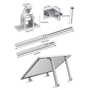 Halterung Balkonkraftwerk Flachdach Komplettset für 2 x Solarmodul | Solar Panel