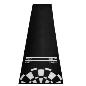 Dartteppich mit Oche 275 x 66cm Cranit Dartmatte Turniermatte RE10 schwarz weiß