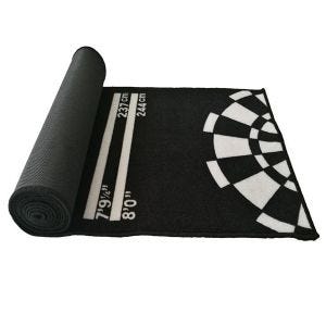 Dartteppich mit Oche 275 x 66cm Divit Dartmatte Turniermatte RE10 schwarz weiß DPL3