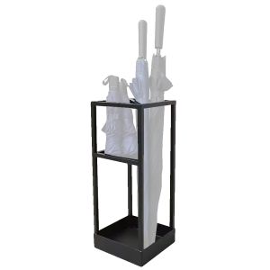 Porte-parapluies en metal Divit RE64 porte manteaux noir DPLI2