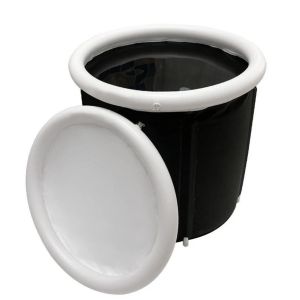 Eisbad aufblasbar Divit EB14 PVC Eistonne tragbar 75 x 75 cm schwarz DPL1