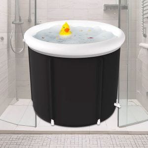 Eisbad aufblasbar Divit EB14 PVC Eistonne tragbar 75 x 75 cm schwarz DPLI1